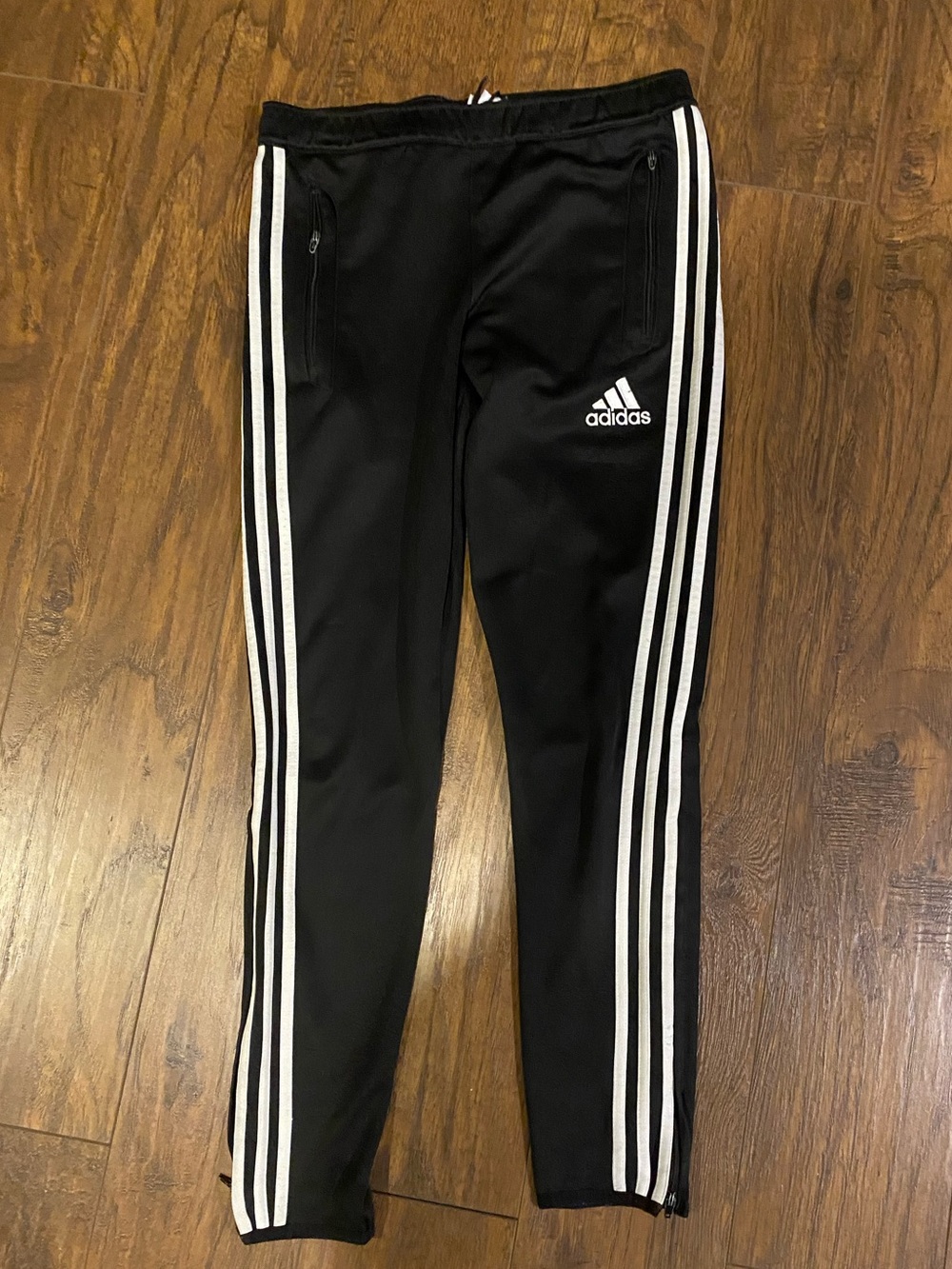 adidas Kids Black Track Pants with White 3-Stripes